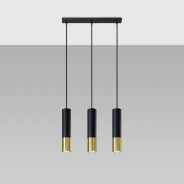 Lampa wisząca LOOPEZ 3L czarny/złoty