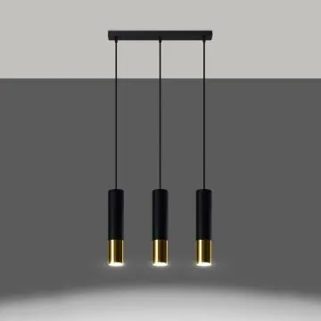 Lampa wisząca LOOPEZ 3L czarny/złoty