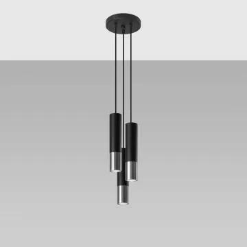 Lampa wisząca LOOPEZ 3P czarna/chrom