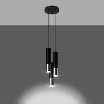 Lampa wisząca LOOPEZ 3P czarna/chrom
