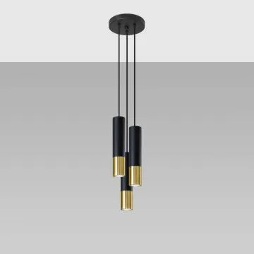 Lampa wisząca LOOPEZ 3P czarna/złoty