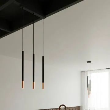 Lampa wisząca MOZAICA 1 czarna/miedziana