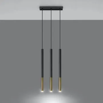 Lampa wisząca MOZAICA 3L czarna/złoto