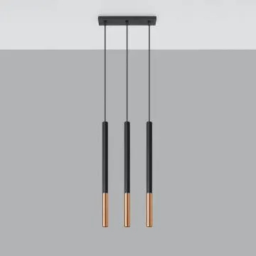 Lampa wisząca MOZAICA 3L czarna/miedź