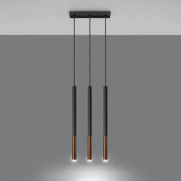Lampa wisząca MOZAICA 3L czarna/miedź