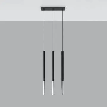 Lampa wisząca MOZAICA 3L czarna/chrom