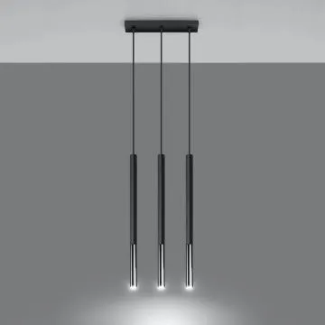 Lampa wisząca MOZAICA 3L czarna/chrom