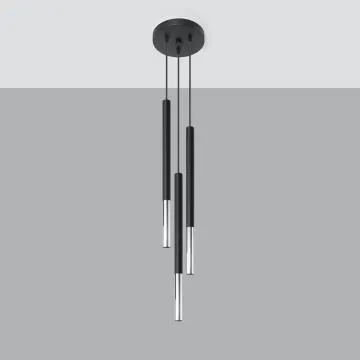 Lampa wisząca MOZAICA 3P czarna/chrom