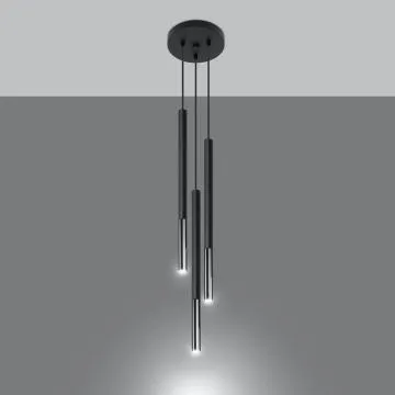 Lampa wisząca MOZAICA 3P czarna/chrom