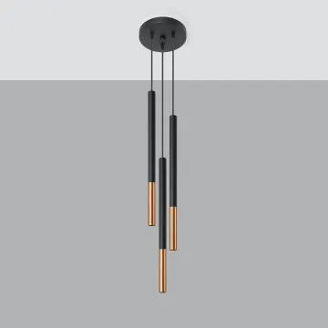 Lampa wisząca MOZAICA 3P czarna/miedź
