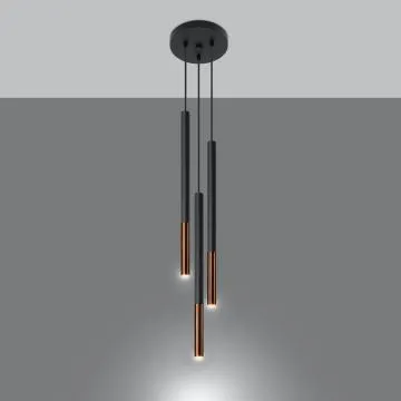 Lampa wisząca MOZAICA 3P czarna/miedź