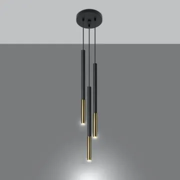 Lampa wisząca MOZAICA 3P czarny/złoto