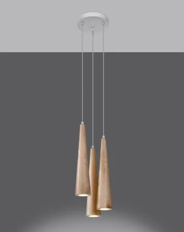 Lampa wisząca SULA 3P drewniana