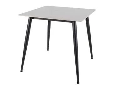 Stół RION 80x80 cm biały marmur/ czarny