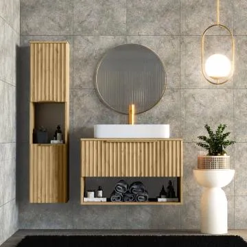 Szafka łazienkowa TIBU 2.0 2D 40x115cm dąb złoty