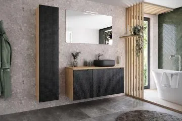 Szafka pod umywalkę LUXOR BLACK 82-120-3D 120cm dąb olejowany/czarna