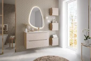 Szafka pod umywalkę OCEAN BEIGE 82-70-2S 70cm dąb olejowany/beżowa