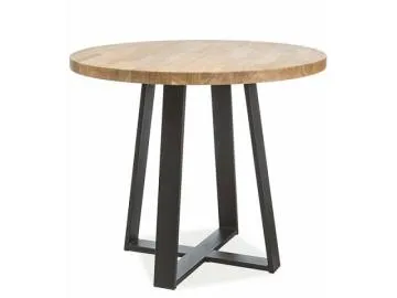 Stół VASCO 80x80 dąb lite drewno/czarny