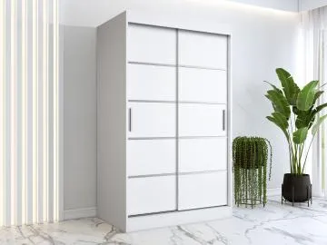 Szafa przesuwna MODUO COMFORT 120 biała mat z listwami