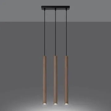 Lampa wisząca PASTELO 3L drewniana