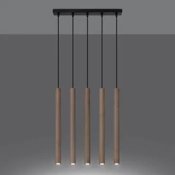 Lampa wisząca PASTELO 5L drewniana