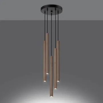 Lampa wisząca PASTELO 5P drewniana