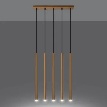 Lampa wisząca PASTELO 5L złota