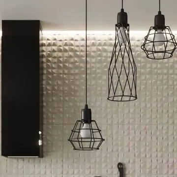 Lampa wisząca SUBA 3P czarna geometryczna 