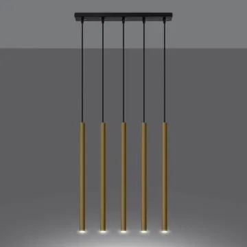 Lampa Wisząca PASTELO 5L złoty połysk