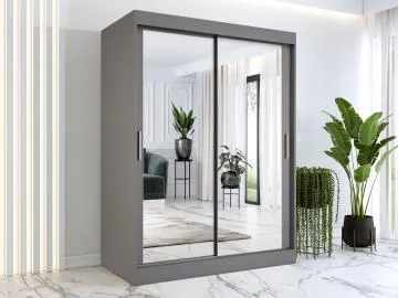 Szafa przesuwna MODUO COMFORT 150 antracyt z dwoma lustrami