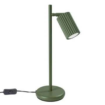 Lampa biurkowa KARBON zielona oliwka ryflowana