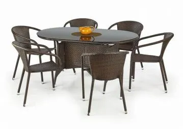 Stół MASTER 150x90 czarny/brązowy