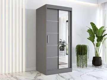 Szafa przesuwna MODUO COMFORT 2 90 antracyt z lustrem