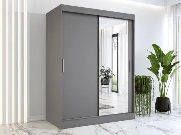 Szafa przesuwna MODUO COMFORT 150 antracyt z lustrem po prawej