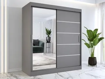 Szafa przesuwna MODUO COMFORT 3 180 antracyt z lustrem