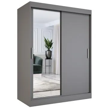Szafa przesuwna MODUO COMFORT 150 antracyt z lustrem po lewej