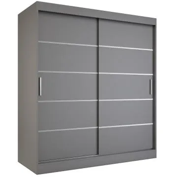 Szafa przesuwna MODUO COMFORT 180 antracyt z listwami