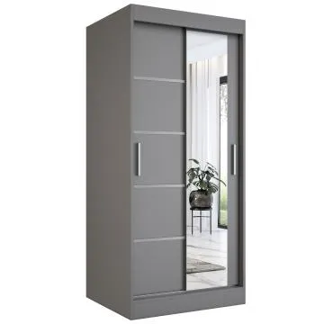 Szafa przesuwna MODUO COMFORT 2 90 antracyt z lustrem