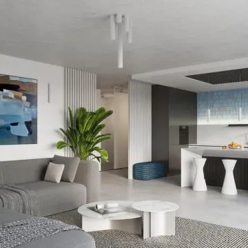 Plafon KARBON 60 biały ryflowany