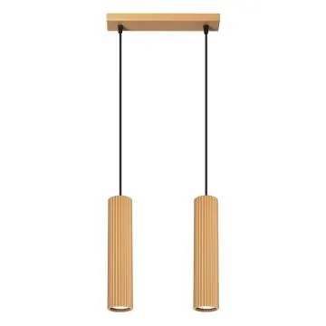 Lampa wisząca KARBON 2 złota ryflowana