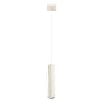 Lampa wisząca KARBON 1 beżowa ryflowana