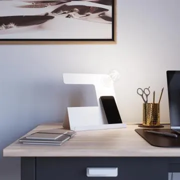 Lampa biurkowa INCLINE biała ze stojakiem