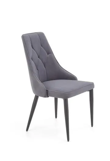 Krzesło tapicerowane K365 VELVET szare