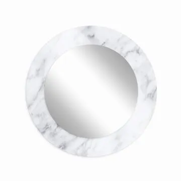 Lustro okrągłe MORENA WHITE MARBLE 80cm biały marmur