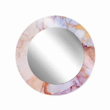 Lustro okrągłe MORENA PINK MARBLE 80cm różowe