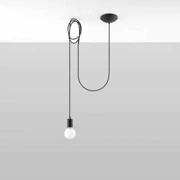 Lampa wisząca EDISON 1 LONG czarna