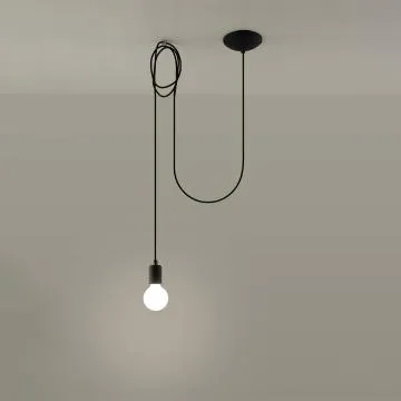Lampa wisząca EDISON 1 LONG czarna
