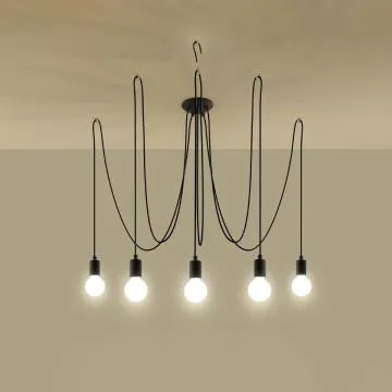 Żyrandol EDISON 5 czarny