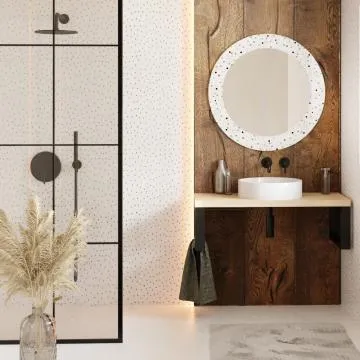 Lustro okrągłe MORENA DOTS 100cm białe