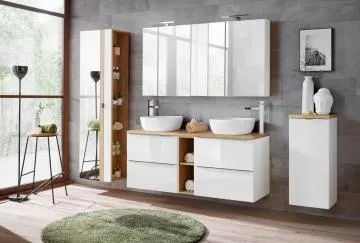 Szafka łazienkowa MILANO / CAPRI 803 45 cm biała z lustrem